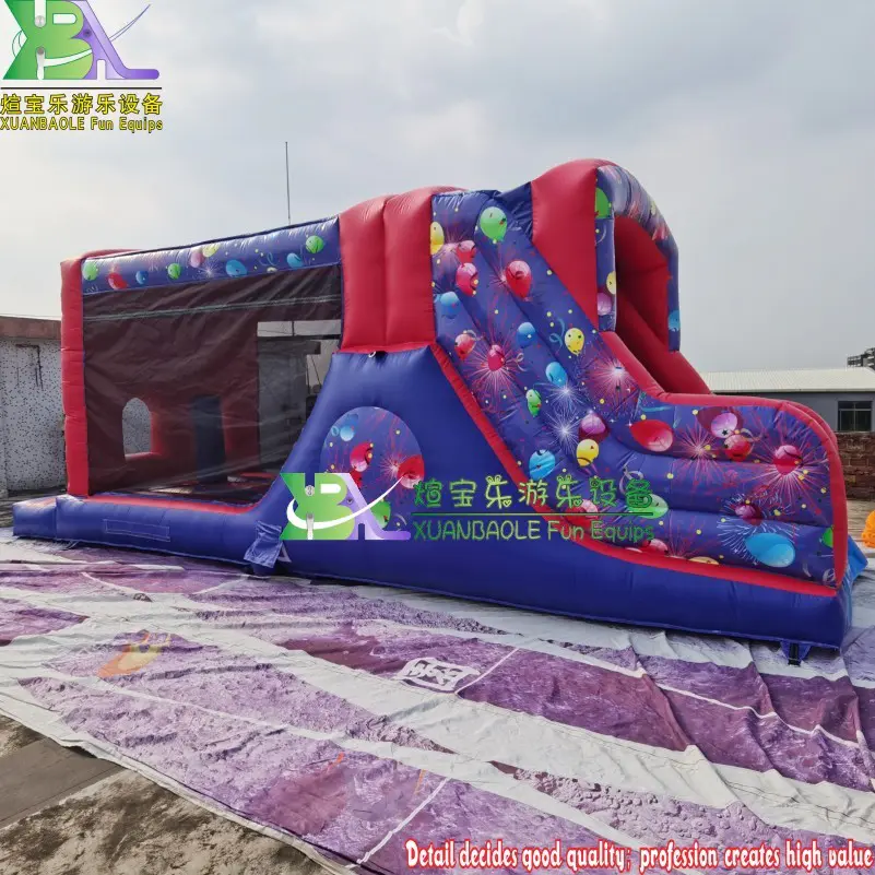Amusement Park 9.5ft x 28.3ft Party Balloons Assult Course, Kids Crazy Fun Challenging Inflatable Obstacle Sport Game