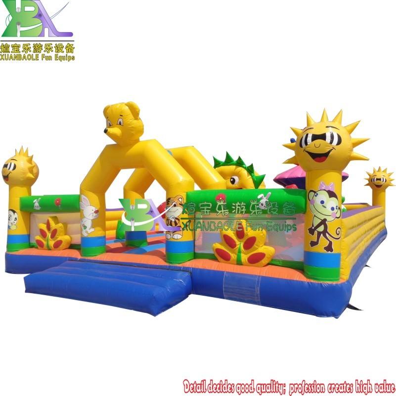Sun&Bear Cartoon Theme inflatable Fun City, Bouncing Castle Slide Jumper Fun Park, Inflatable multi play ground moonwalk