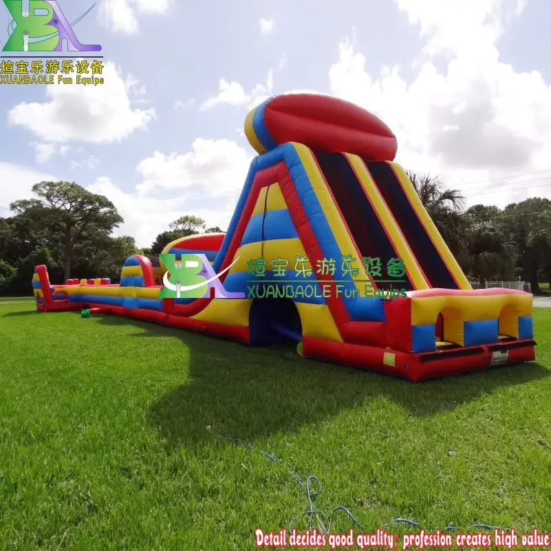 25ft Tall Slide Extreme Challenge Inflatable Radical Run Assault Obstacle Course