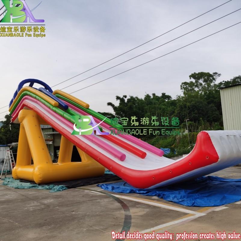Large Resort Commercial Aqua Park Water Games Crazy Fun Inflatable Floating Water Slide For Adults On Lake Sea Or Swimming Pool