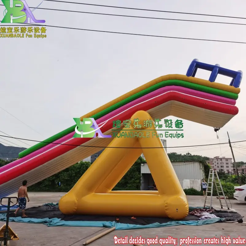 Large Resort Commercial Aqua Park Water Games Crazy Fun Inflatable Floating Water Slide For Adults On Lake Sea Or Swimming Pool