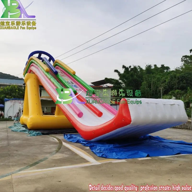 2022 Popular Crazy Inflatable Water Park Toys Huge 41ft Tall Inflatable Water Floating Slides Airtight Aqua Games For Summer