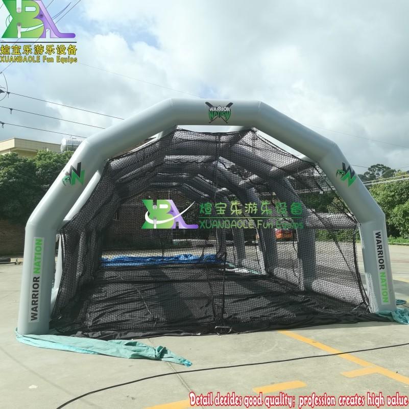 Commercial Grade Grey Inflatable Baseball Cage For Sport Game, Seald type Inflatable Batting Cage With Professional Net