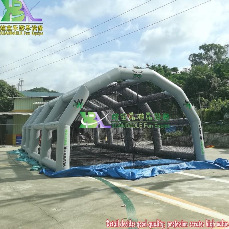 Commercial Grade Grey Inflatable Baseball Cage For Sport Game, Seald type Inflatable Batting Cage With Professional Net