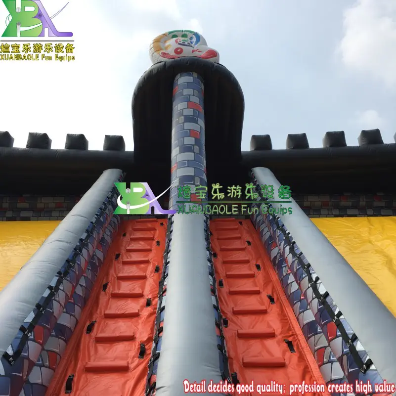 Luxury Castle Inflatable Dry Slide, Commercial Waterproof Inflatable Dry Slide, Sewn Double Lanes Jumping Slide CE Certificated