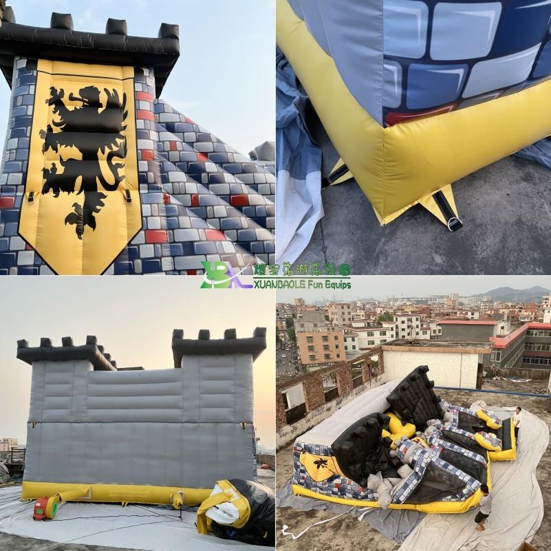 Medium Camelot Inflatable Castle With Slide, Commercial Grady Heavy Duty PVC Knight Jumper Castle Combos