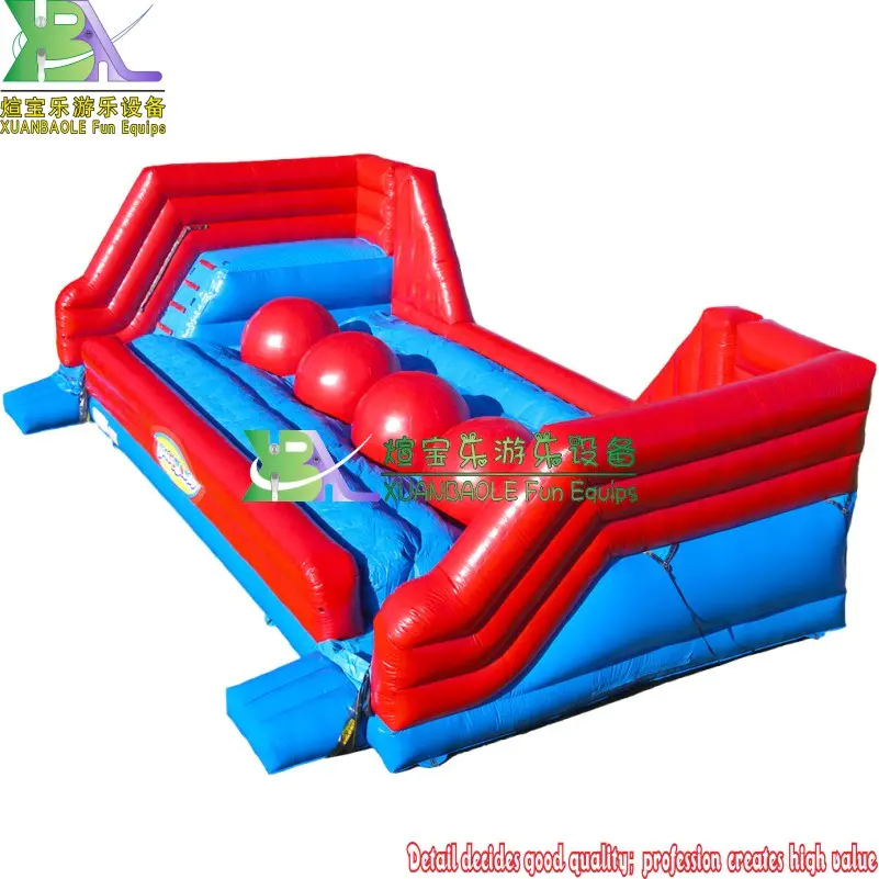 Colorful Wipe Out Inflatable , Leaps and Bounds Interactive Inflatable Big Baller Wipeout Challenge