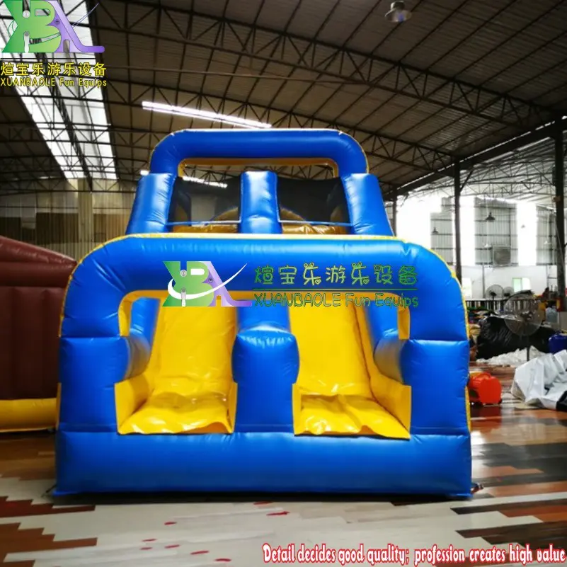 Light Blue & Yellow Adrenaline Rush Blow Up Obstacle Course , Inflatable Obstacle Course Jumper For Sport