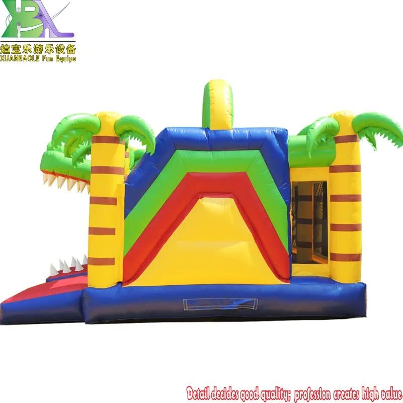 Giant Commercial Jungle inflatable castle jumper/ crocodile inflatable bouncy combo / Animal inflatable bouncers for Children