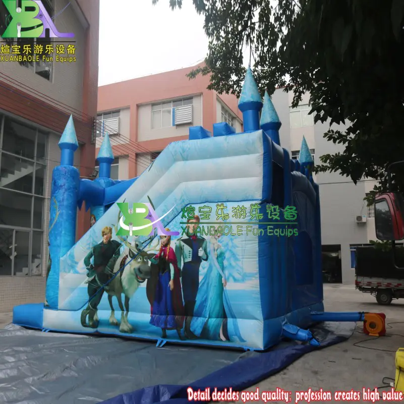 inflatable frozen theme bounce house jumping castle with slide combo