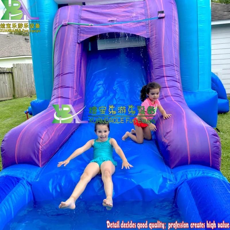 Frozen Ice Castle Waterslide Combo, Inflatable Wet/Dry Combos For Kids Birthday Party