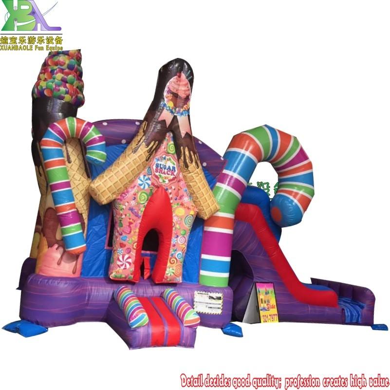 Candy Land Bounce n Slide Combo, Sweet Shop Combo Bounce House With Jumper Slide