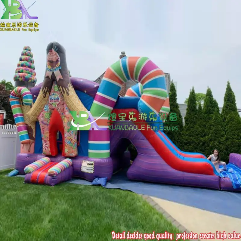 Candy Land Bounce n Slide Combo, Sweet Shop Combo Bounce House With Jumper Slide
