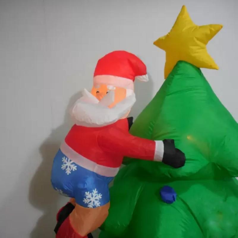Night Cartoon Inflatable Model Dog Bit Christmas Light Santa Claus