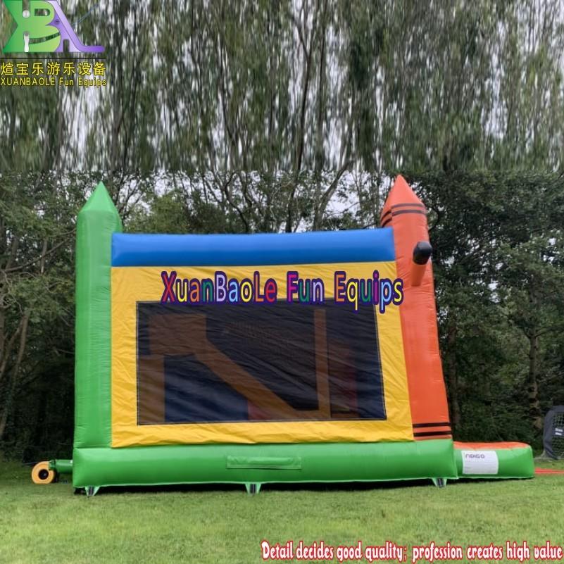 Lovely Factory Custom Kids Crayon Jumping Inflatable Bounce Castle Outdoor Inflatable Bouncing Combo Party Jumpers