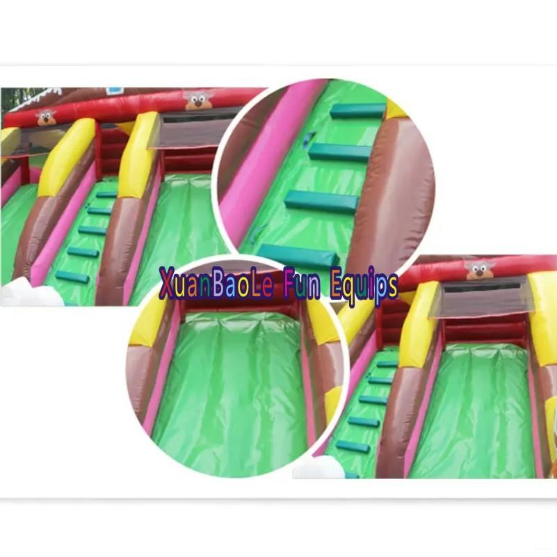 Commercial Inflatable Christmas Paradise Bounce House With Slide Combo Xmas Amusement Park Dry Slide With Air Blower