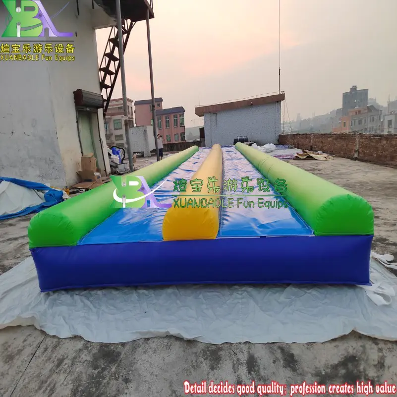 Commercial Inflatable Slip N Slide With Blower, Flat Floor Bouncy Slip N Water Slide With Pool