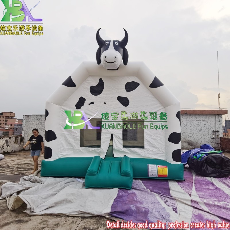 Children Moonwalk inflatable bouncer jumping bouncy castle jumper cow bounce house