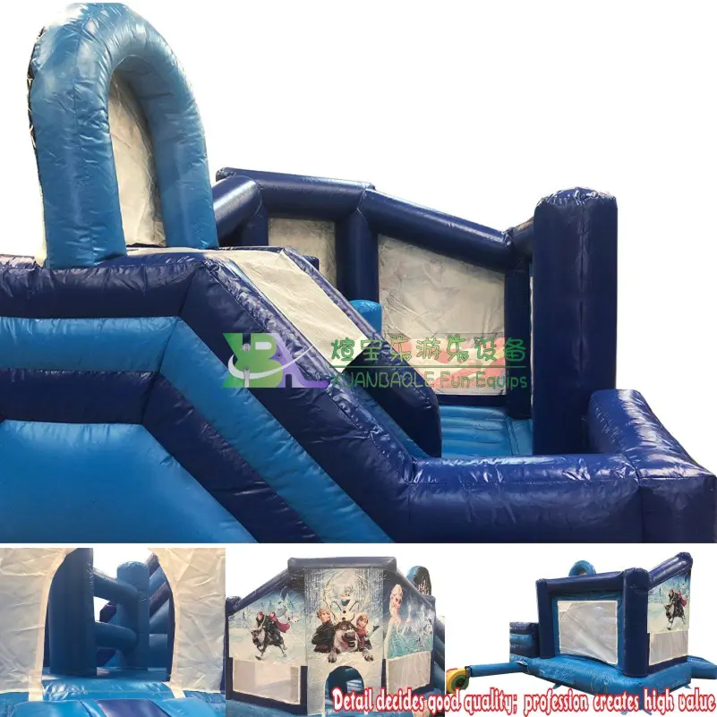 Outdoor Inflatable Frozen Bouncer Combo / OEM Printing Jumping Castle With Slide For Kids