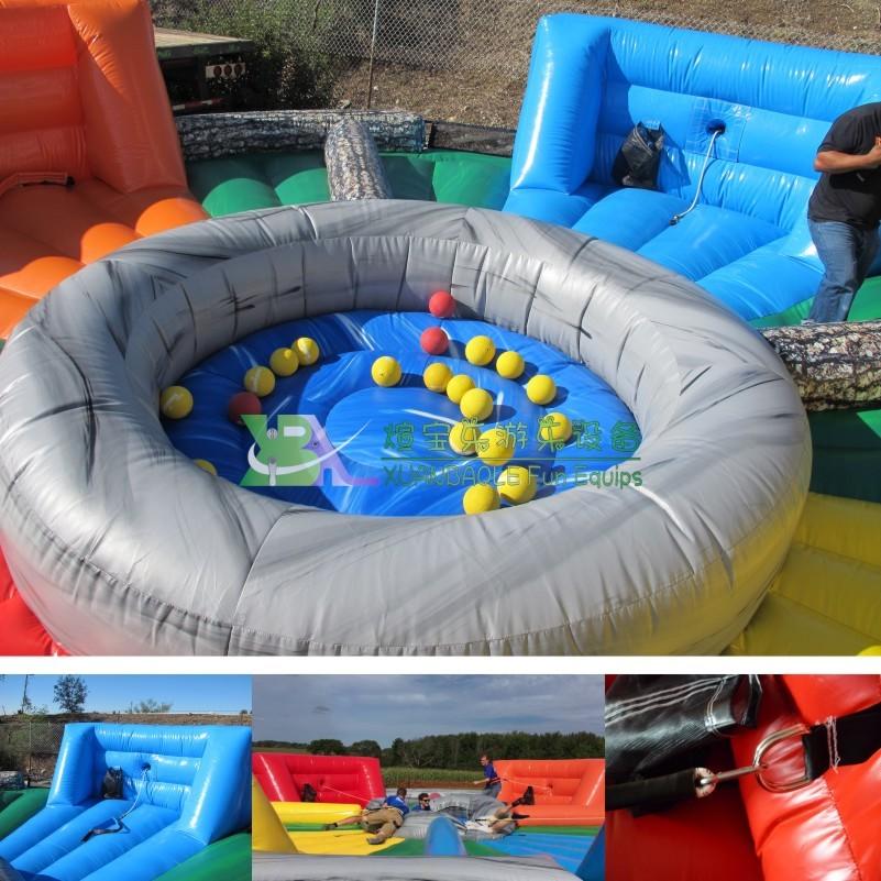 Factory customized Sports Interactive Games Inflatable Hungry Bungee Running hippos