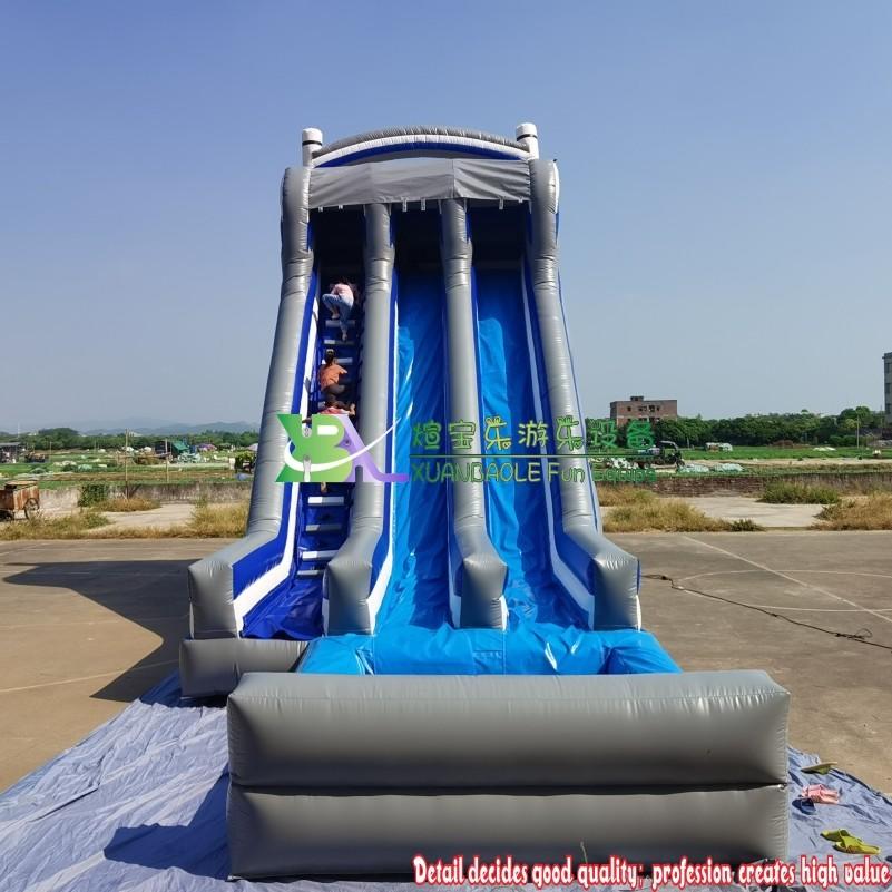 Factory Manufacturing Blazing Grey Blue Mega Water Slide, Rental Bounce Water Inflatables