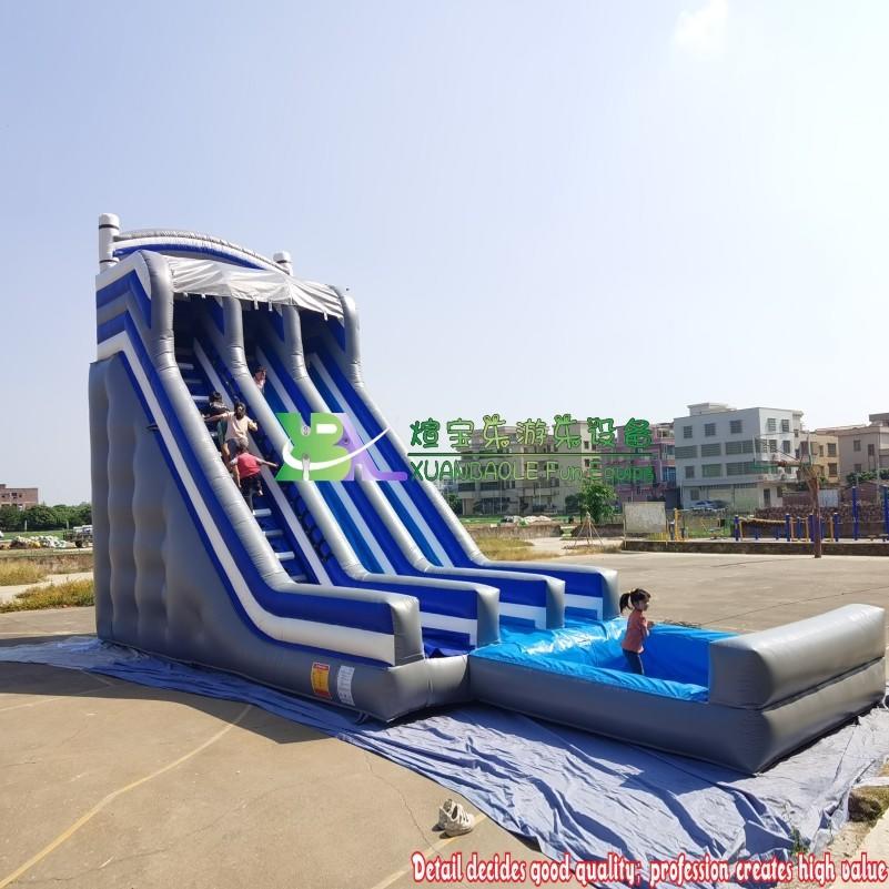 Factory Manufacturing Blazing Grey Blue Mega Water Slide, Rental Bounce Water Inflatables