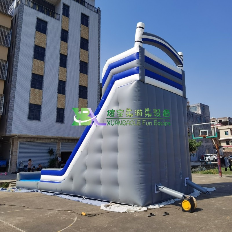 Factory manufacturing blazing Grey blue Mega Water Slide, Bounce Water Inflatable slide