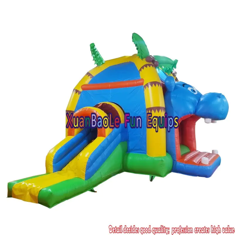 inflatable happy hippo bouncer home use bouncy castle jumper slide castle bounce for child