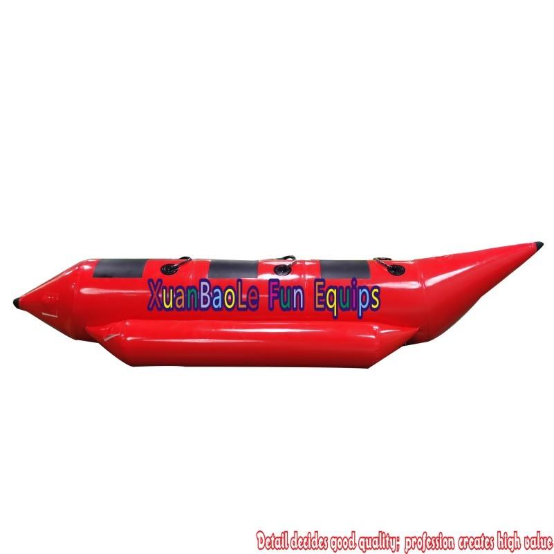 Red Jetski Boat Inflatable Water Towable Banana Boat Sled For 3 Person