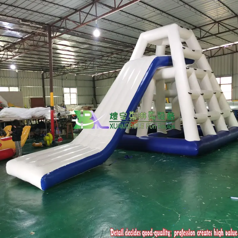 Aqua Runs & Wet Slide Pool Inflatables, PVC Water Toy Inflatable Floating Climbing Aqua Park Triangle inflatable Tower Slide