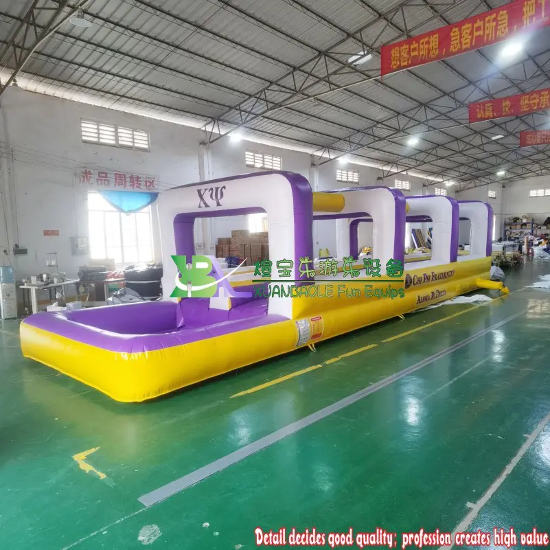 Interesting Summer Outdoor Inflatable Purple&Yellow Tropical Water Slip N Slide 2 Dual Lanes Water Slide