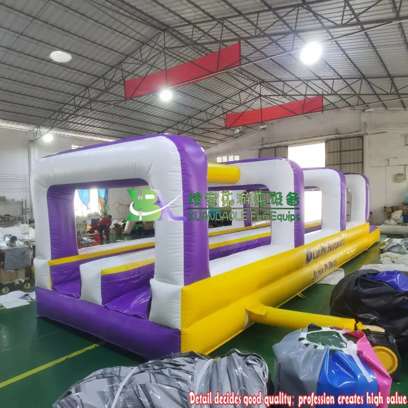 Interesting Summer Outdoor Inflatable Purple&Yellow Tropical Water Slip N Slide 2 Dual Lanes Water Slide