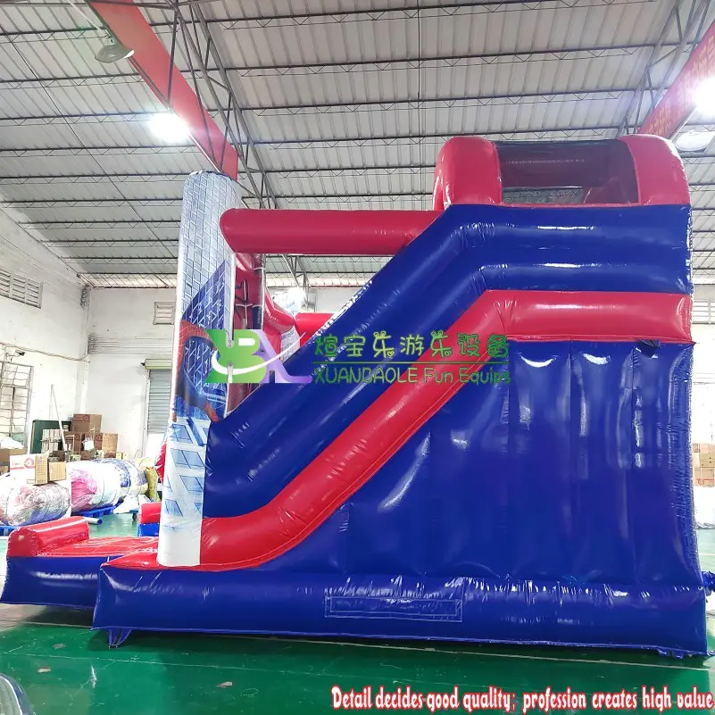 3D inflatable Spiderman bounce slide combo / jumping castle with slide / bouncy slide for toddlers