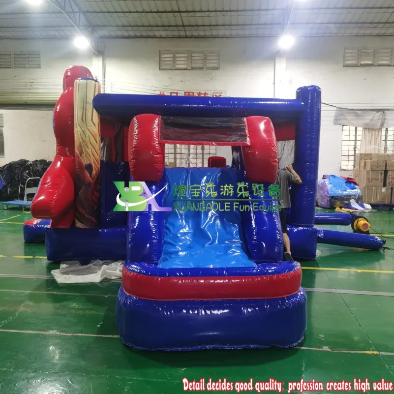 Commercial Moonwalk Playground Spiderman Bouncy Castle Bounce House Fun Jumping Castle Inflatable Slide Combo For Kids