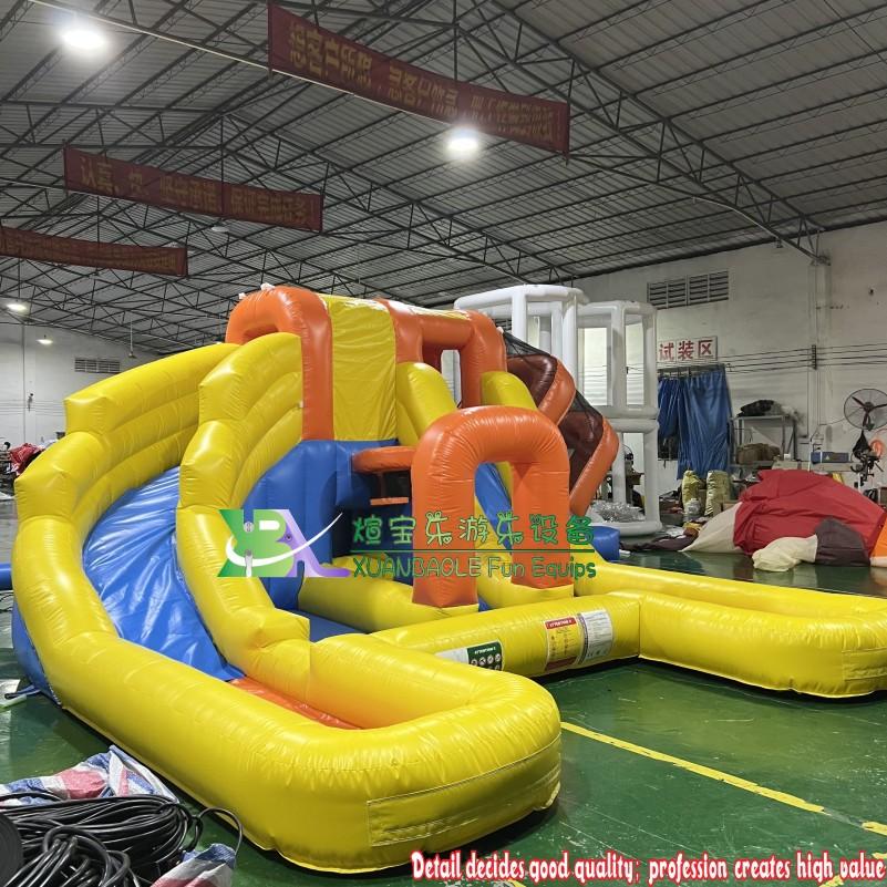 New Popular Build Inflatable Mini Three Water Slides Pool Water Park ...