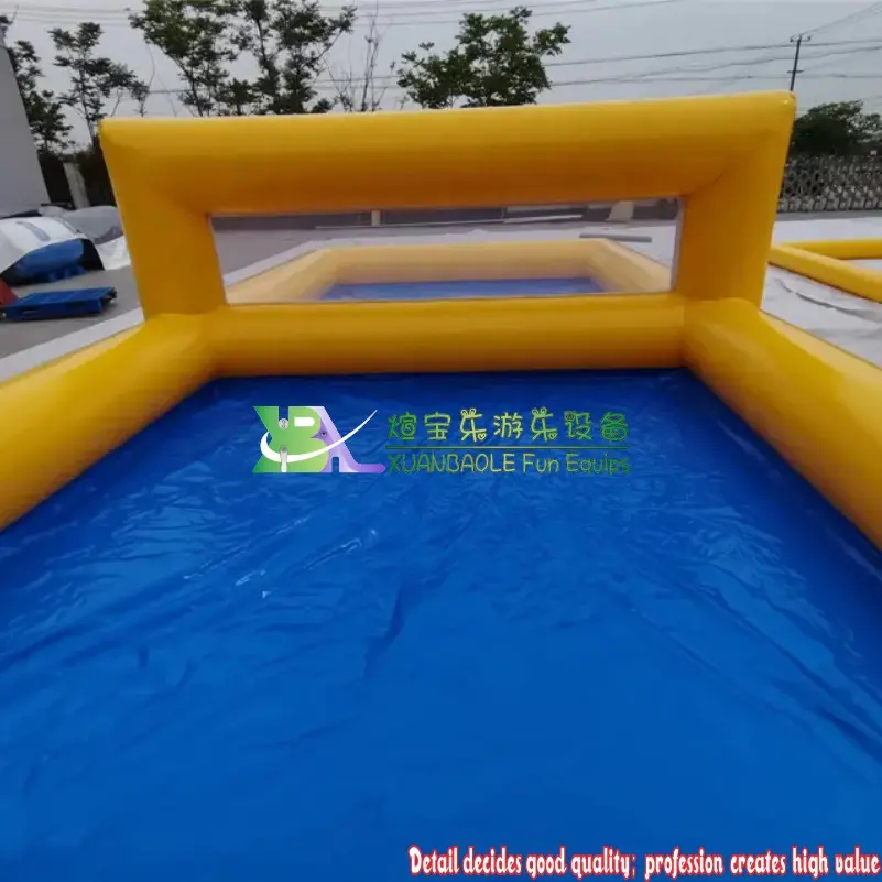 Water Play Equipment Inflatable Beach Volleyball Court / Inflatable Volleyball Water Field / Volleyball Pool on Grass