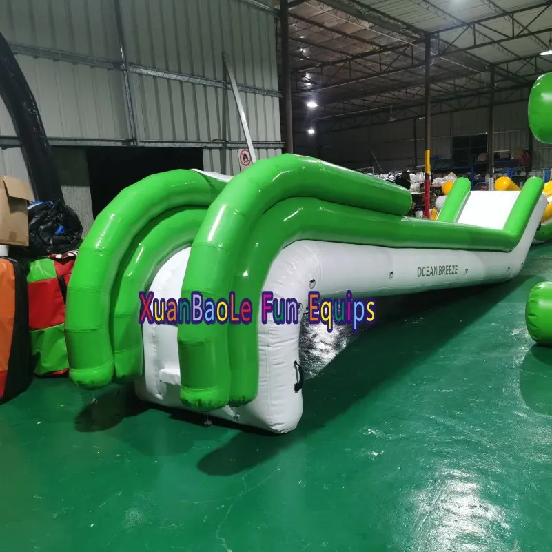 Factory 0.9mm inflatable floating water slide for barge inflatable Yacht slide