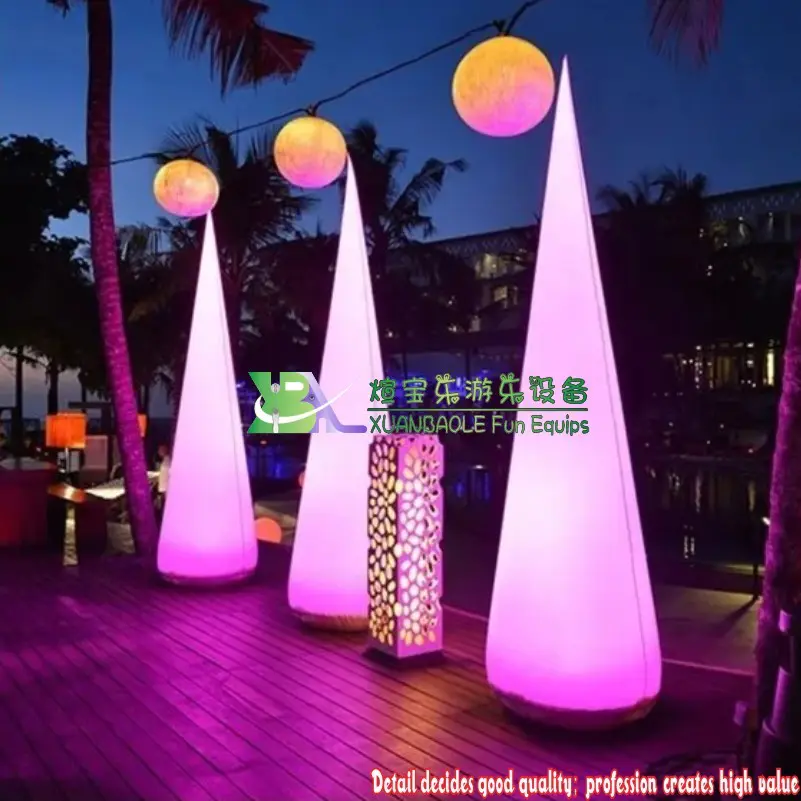Customized Inflatable Tube Colorful LED Horn Light Inflatable Cone