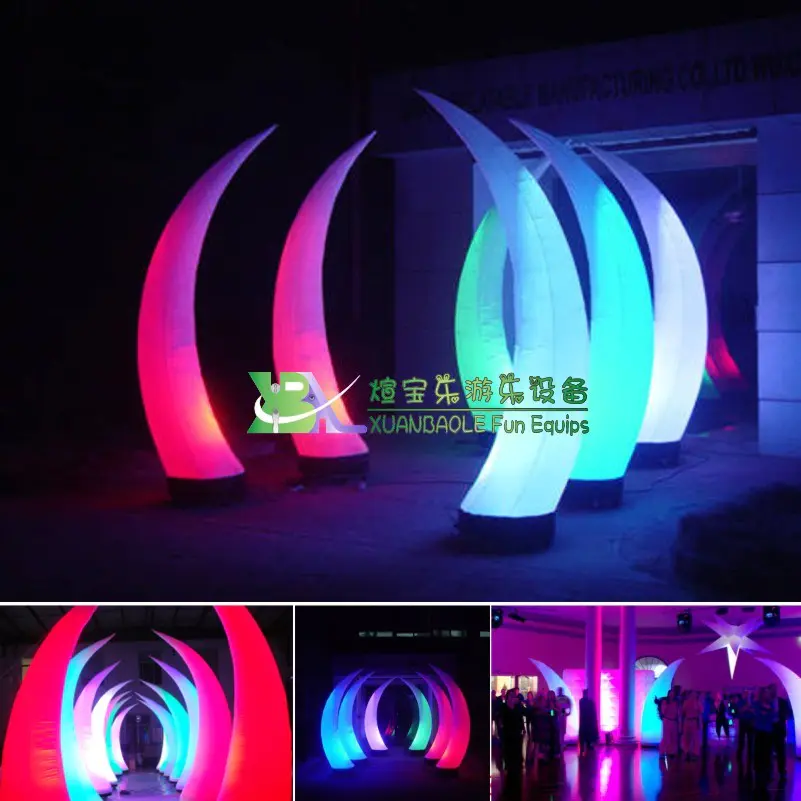 Customized Inflatable Tube Colorful LED Horn Light Inflatable Cone