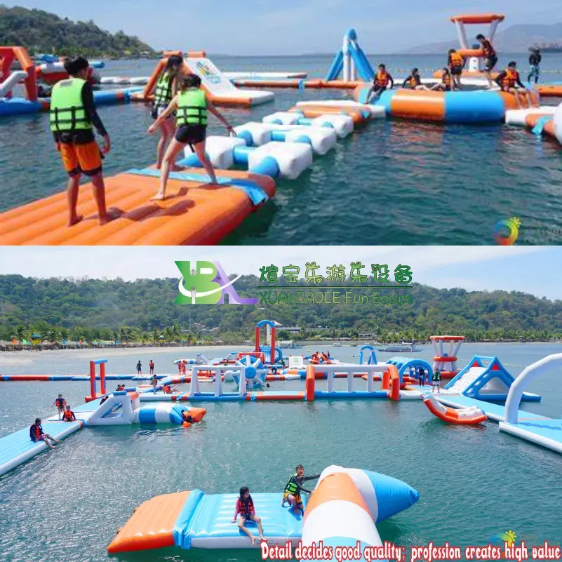 Outdoor water inflatable floating park fun thrilling game