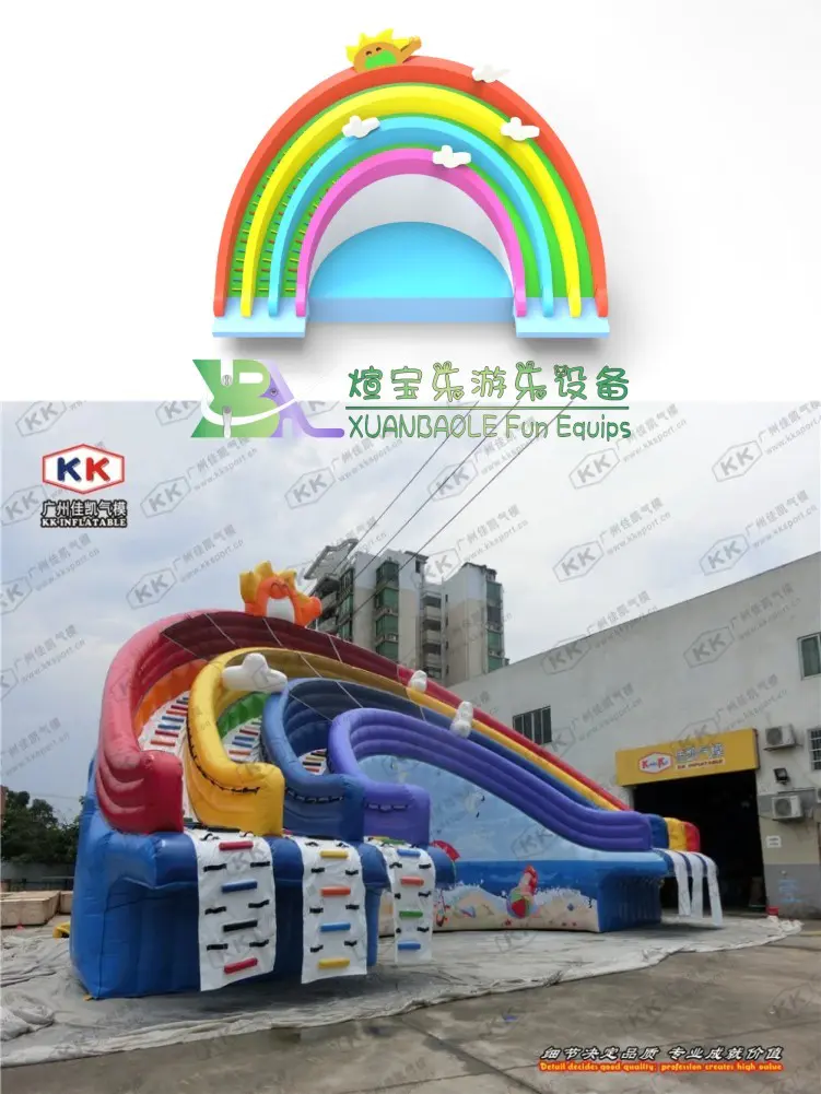 Summer Rainbow Water Park Inflatable Water Slide