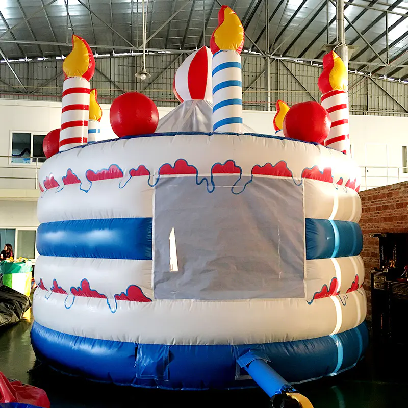 Happy birthday Cake inflatable bounce house, inflatable party bouncy castle big moonwalk
