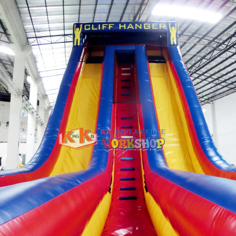 Super Crazy Fun Inflatable Dry Slide Cliffhanger Giant Bouncer Slide For Outdoor Activities