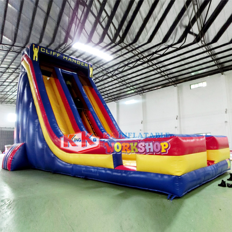 Super Crazy Fun Inflatable Dry Slide Cliff Hanger Giant Bouncer Slide For Outdoor Activities