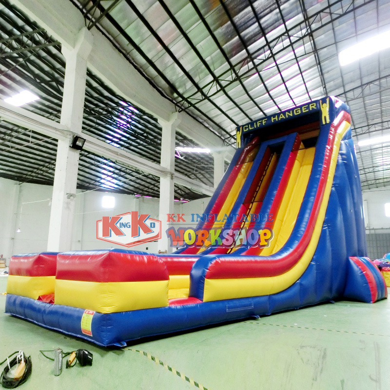 Super Crazy Fun Inflatable Dry Slide Cliff Hanger Giant Bouncer Slide For Outdoor Activities