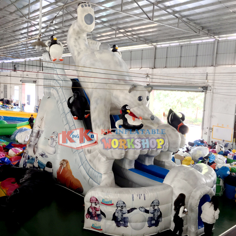 Outdoor toys polar bear shape blow up slide for rental