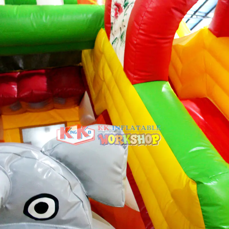 The Most Popular Children Fun Inflatable Trampoline Dry Slide Elephant shape bouncy castle for kids