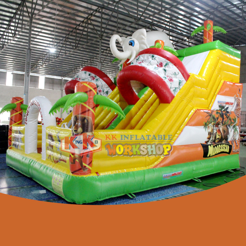 KK INFLATABLE cartoon water slide jumper factory direct for amusement park