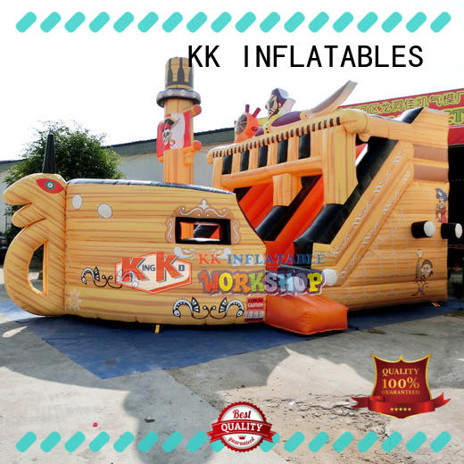 inflatable slide fire truck shape for exhibition KK INFLATABLE