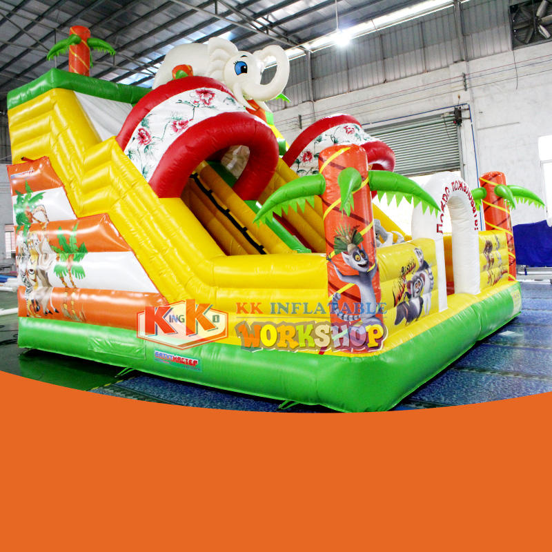 KK INFLATABLE cartoon water slide jumper factory direct for amusement park-3